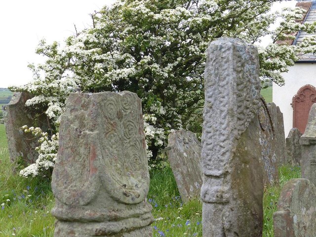 Two Medieval Cross Shafts, St Bridget's Churchyard, Beckermet