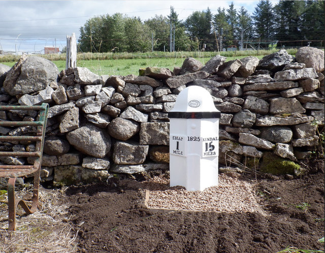 Milepost near A6 turn to Sleddale