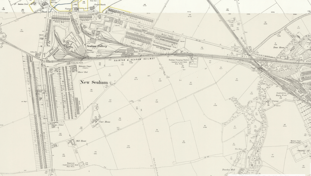 OS map extract showing New Seaham and Seaham Colliery - Durham XXI.3 Revised: 1895, Published: 1897, CC-BY (NLS