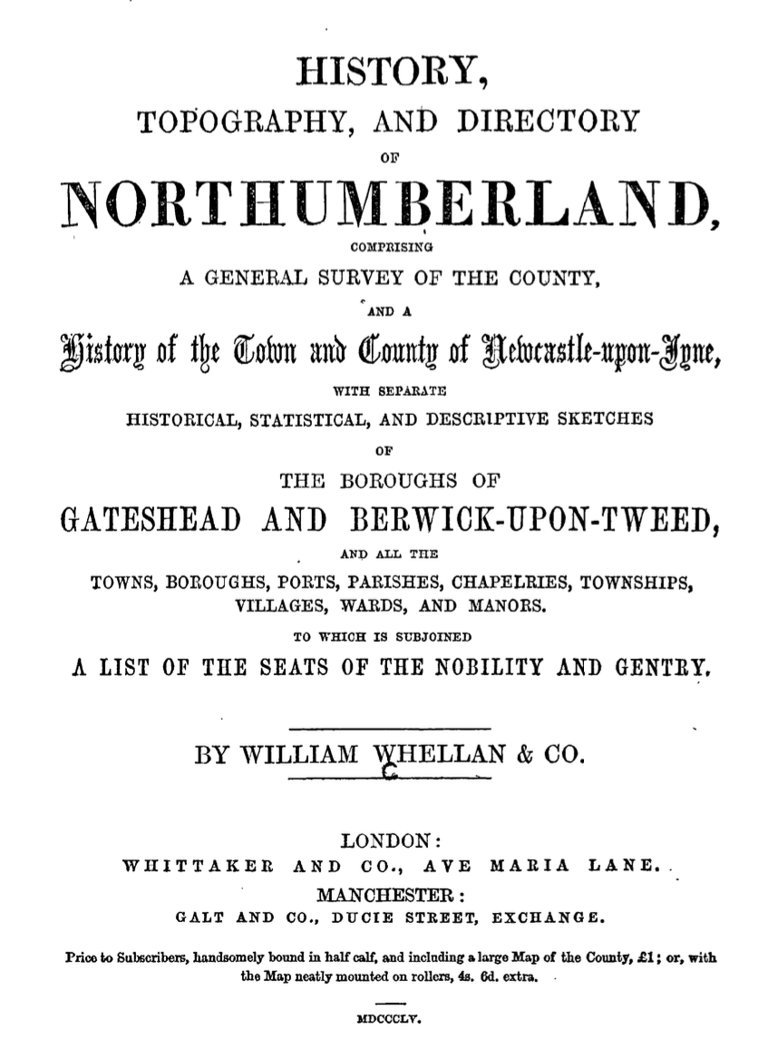 Ancroft Chapelry, 1855
