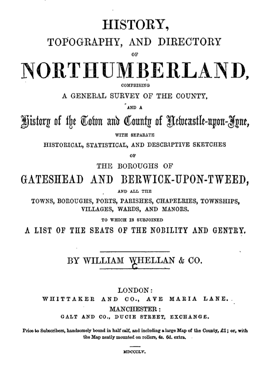 Stannington Parish, 1855